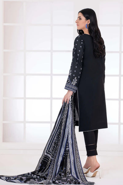 Lakhany 3 Piece Unstitched Monochrome Embroidered Lawn Suit - MCE-7018