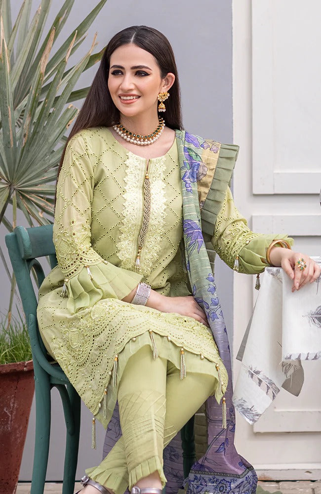 Al Zohaib 3 Piece Stitched Embroidered Suit MEL-22-06 A