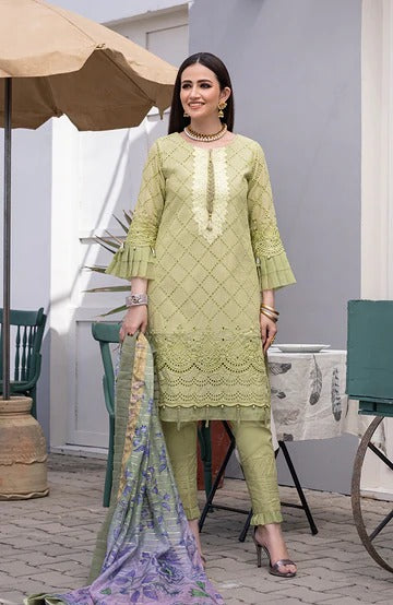 Al Zohaib 3 Piece Stitched Embroidered Suit MEL-22-06 A