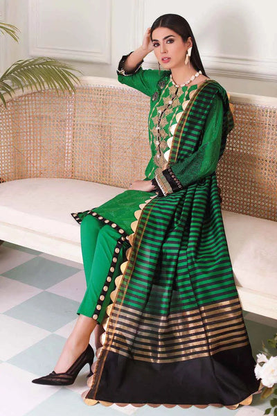 Gul Ahmed 3PC Embroidered Lawn Suit With Jacquard Dupatta MJ-22024
