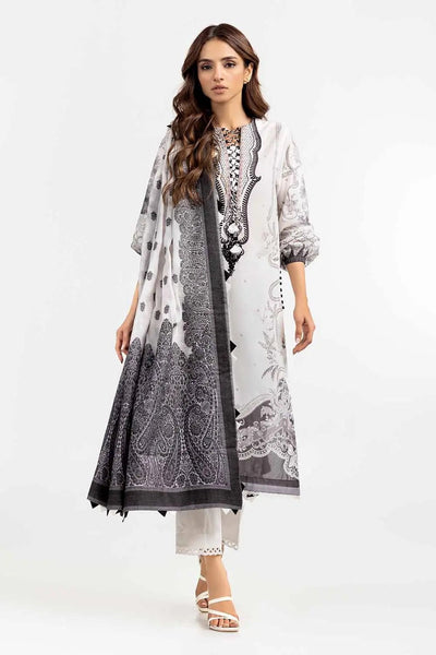 Gul Ahmed 3PC Stitched Embroidered Lawn Suit with Jacquard Dupatta MJ-22061