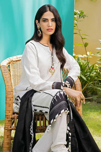 Gul Ahmed 3PC Unstitched Cotton Embroidered Suit with Jacquard Dupatta MJ-22075