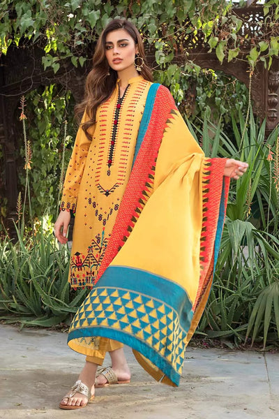 Gul Ahmed 3PC Unstitched Lawn Embroidered Suit With Jacquard Dupatta MJ-87