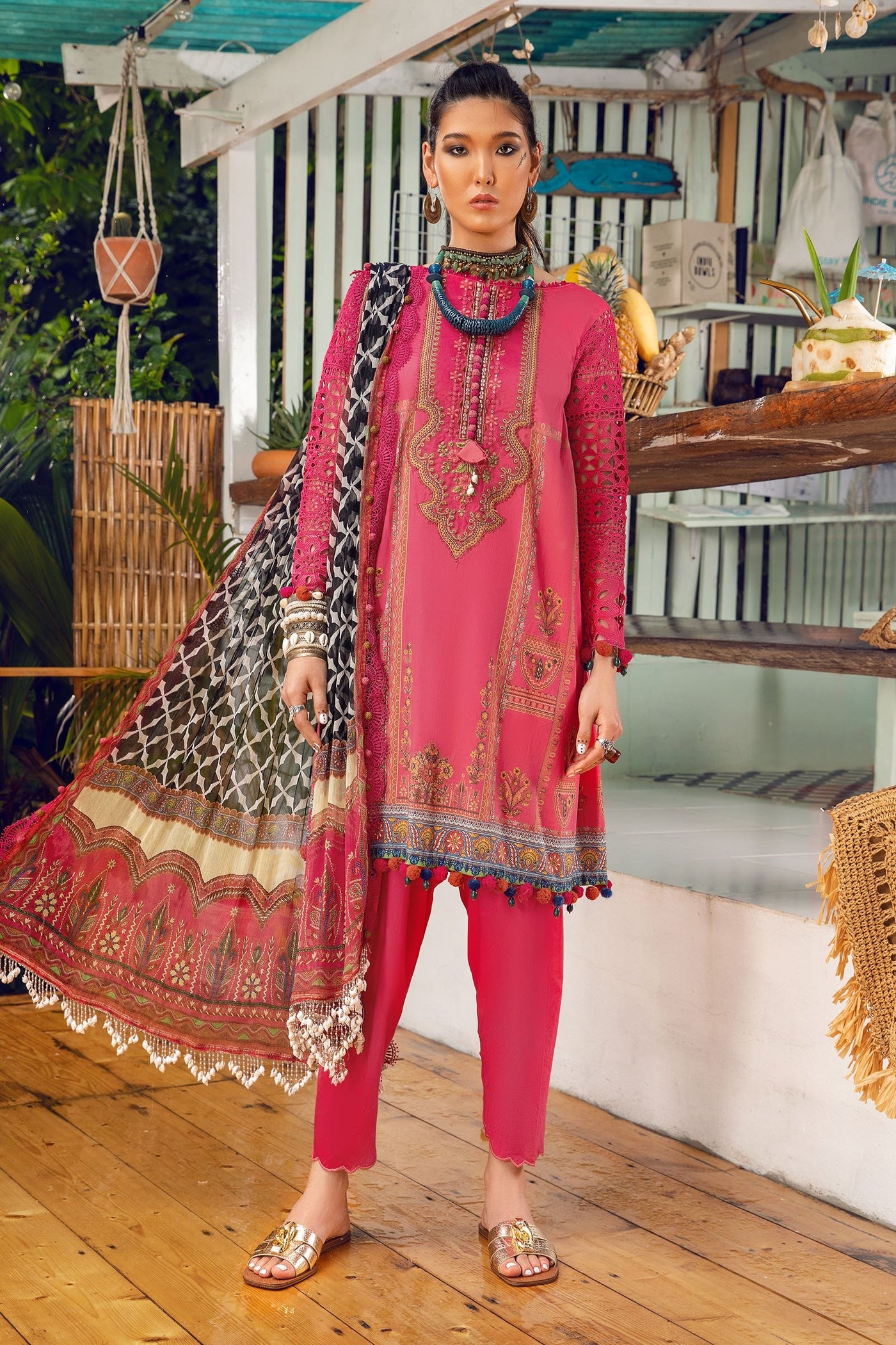 Maria. B 3 Piece Unstitched Printed Lawn Suit - MPT-1404-A
