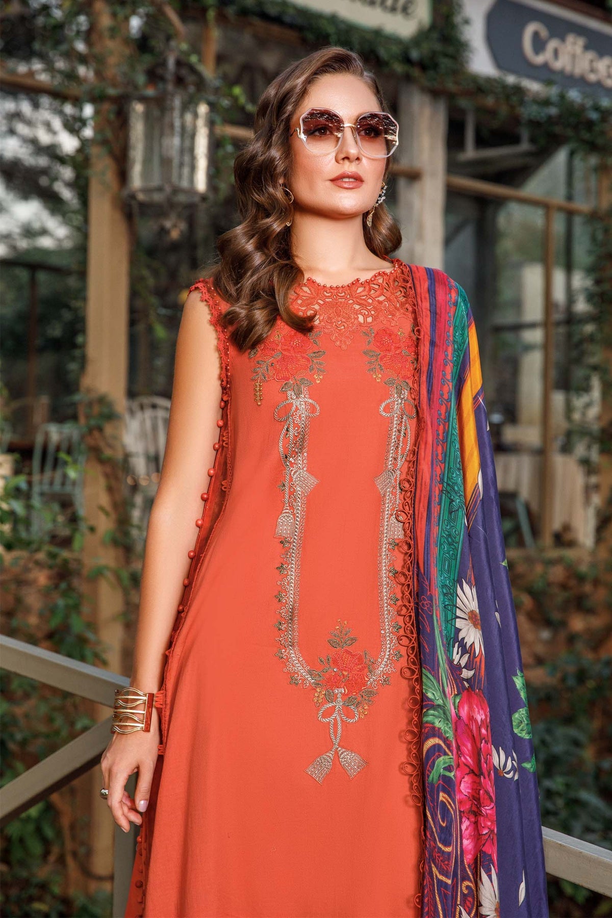 Maria. B 3 Piece Unstitched Printed Lawn Suit - MPT-1707-B