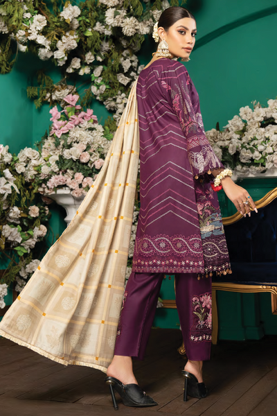 Munira Designer 3 Piece Stitched Dhanak Pashmina Shawl Suit - MSL-02