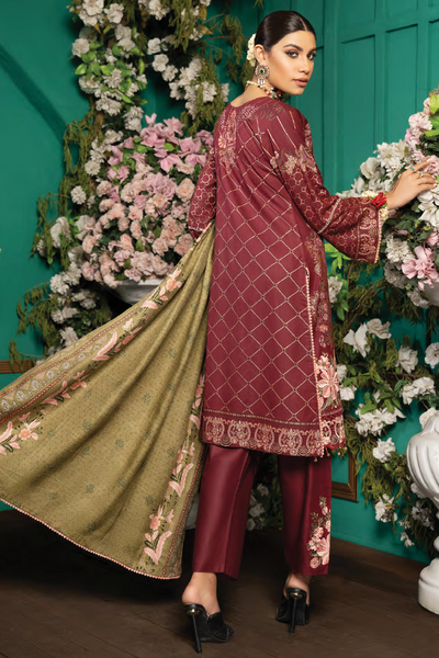Munira Designer 3 Piece Stitched Dhanak Pashmina Shawl Suit - MSL-05
