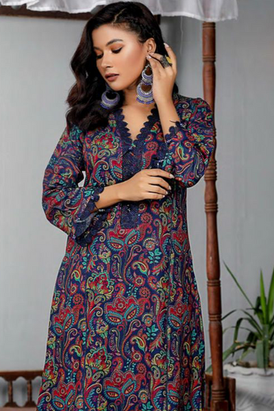 Munira Designer 2 Piece Stitched Dhanak Fabrics Printed Suit - MSL-06