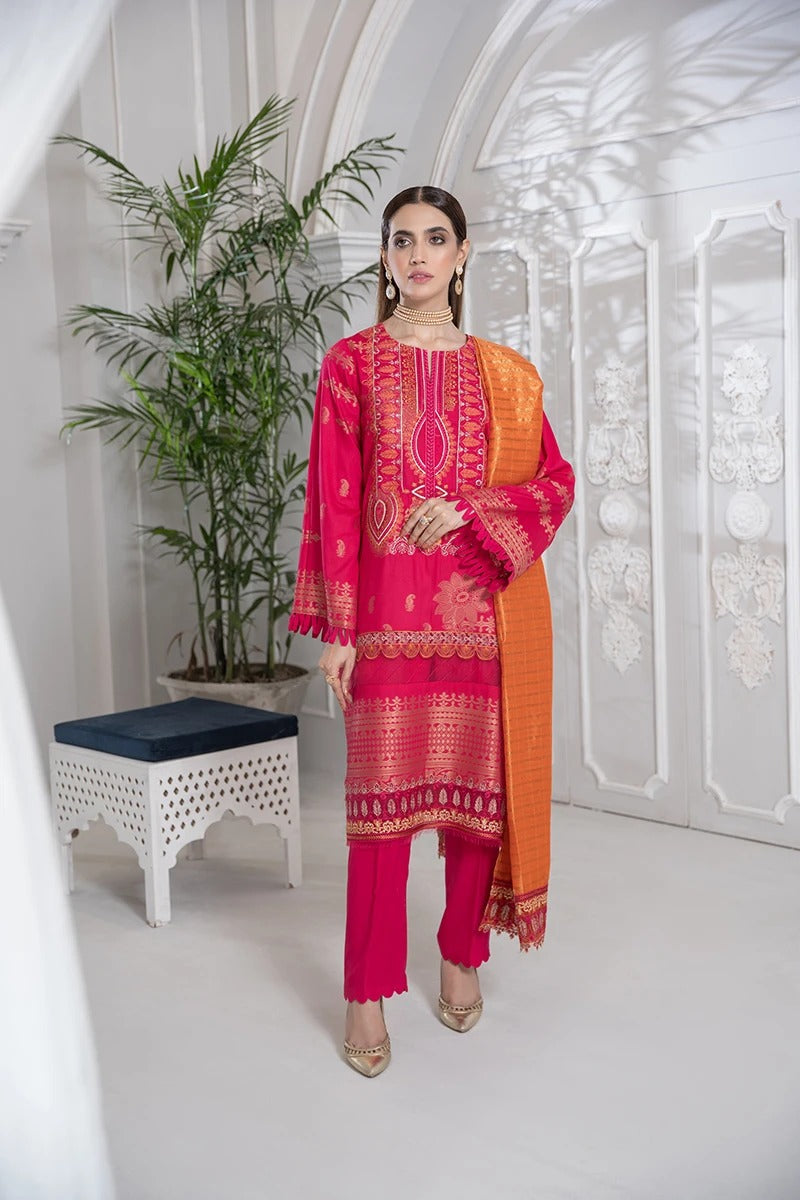 RAAYA Luxury Embroidered Jacquard Stitched 3pc Suit D-11 NEVOIR