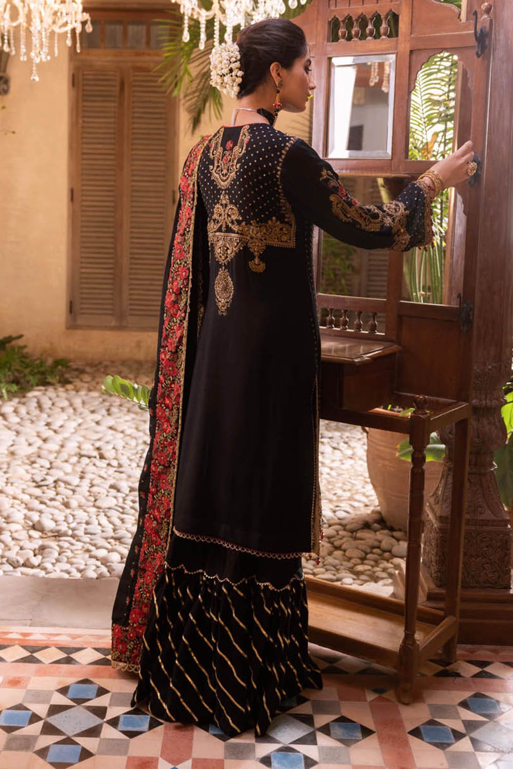 Gul Ahmed 3PC Unstitched Silk Dupatta Embroidered Suit NS-22019