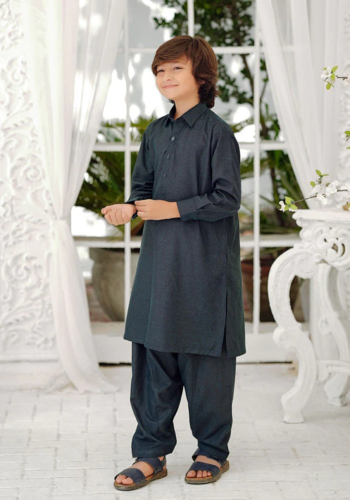 Ochre Clothing Stitched Kid’s Collection 2 Piece Khaddar Boys Kurta and Shalwar Suit - OBK 49
