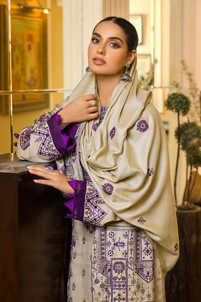 Rang Rasiya 3 Piece Stitched Embroidered Dobby Linen Suit D-15 OPAS