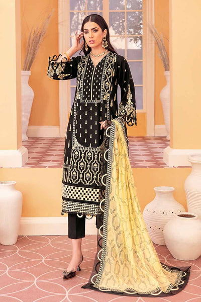 Gul Ahmed 3PC Embroidered Lawn Unstitched Suit With Embroidered Net Dupatta PM-22004