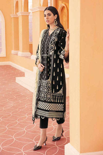 Gul Ahmed 3PC Embroidered Lawn Unstitched Suit With Embroidered Net Dupatta PM-22004