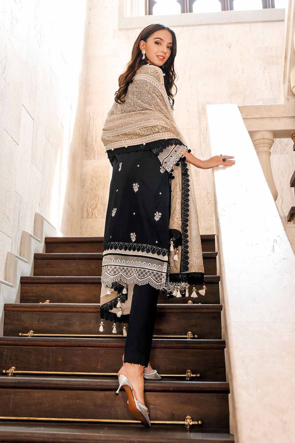 Gul Ahmed 3PC Premium Embroidered Chiffon Dupatta Unstitched Suit PM-32020