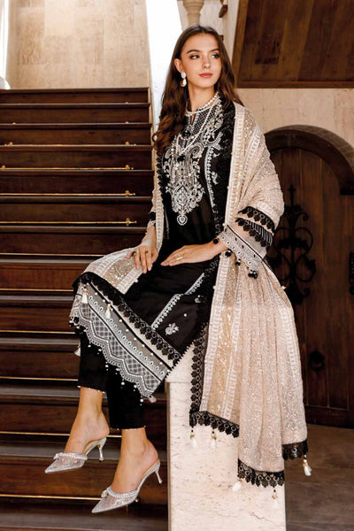 Gul Ahmed 3PC Premium Embroidered Chiffon Dupatta Unstitched Suit PM-32020