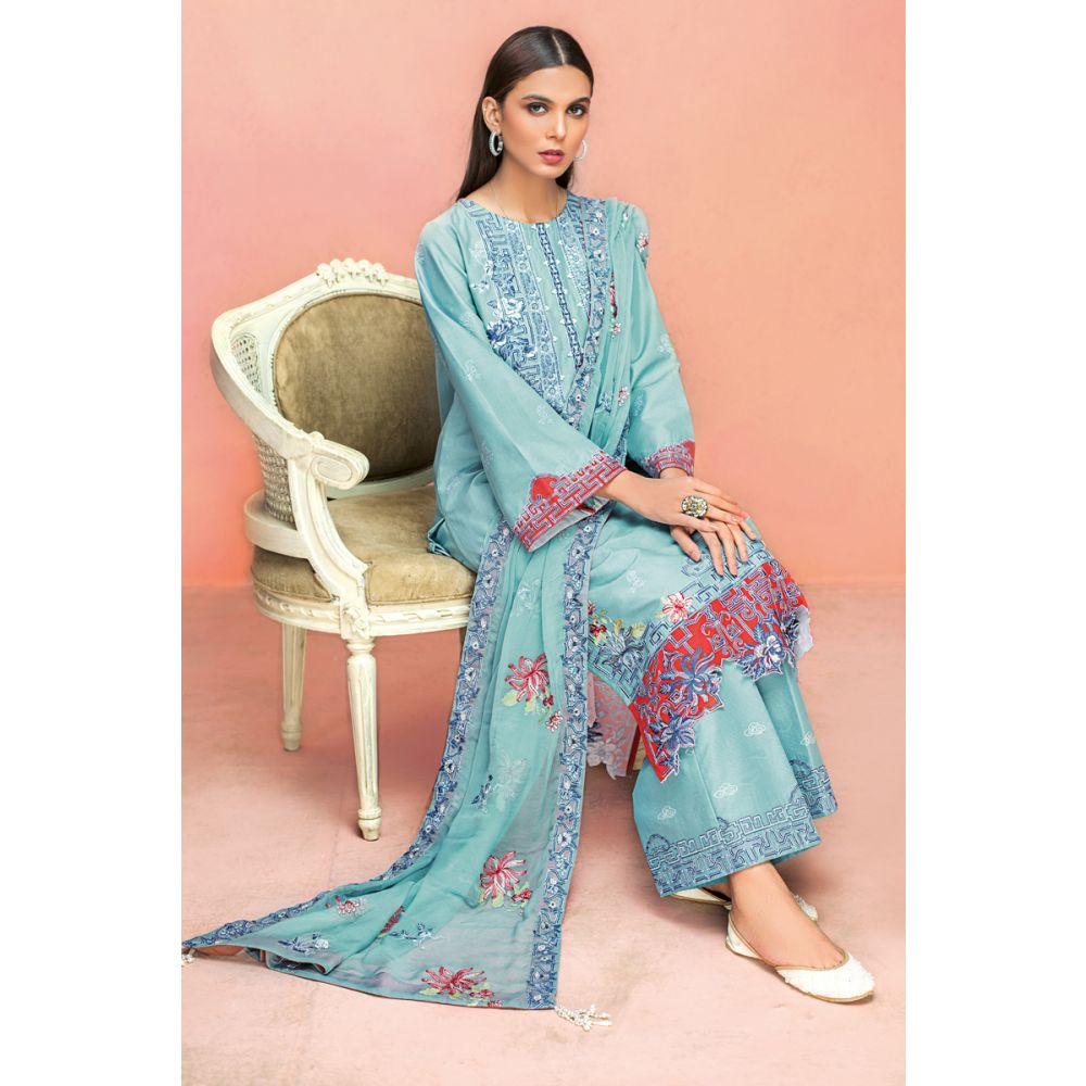 Gul Ahmed Embroidered Organza Unstitched 3 Piece Suit PM-322
