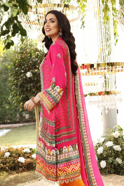 Gul Ahmed 3PC Unstitched Hand Embroidered Digital Printed Silk Suit with Cotton Printed Dupatta PRW-12010