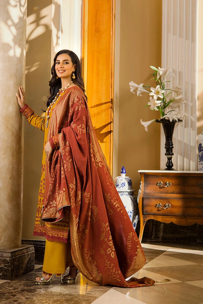 Rang Rasiya 3 Piece Stitched Embroidered Dobby Linen Suit D-01 REGAL