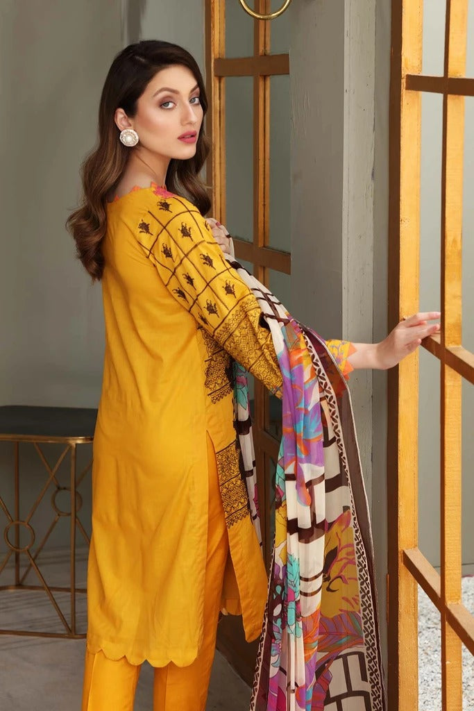Charizma 3 Piece Unstitched Embroidered Brosha Lawn Suit - RM-13
