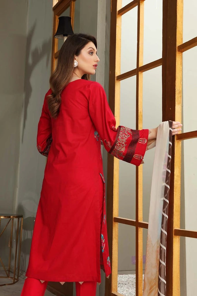 Charizma 3 Piece Unstitched Embroidered Brosha Lawn Suit - RM-14
