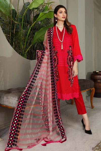 Charizma 3 Piece Unstitched Embroidered Brosha Lawn Suit - RM-17