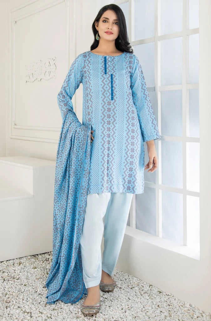 Lakhany 3 Piece Unstitched Printed Wash & Wear wrinkle free Suit SAF-621-B