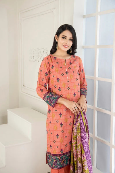 Lakhany 3 Piece Unstitched Printed Wash & Wear wrinkle free Suit SAF-622-C