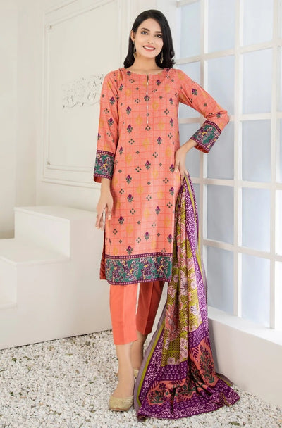 Lakhany 3 Piece Unstitched Printed Wash & Wear wrinkle free Suit SAF-622-C