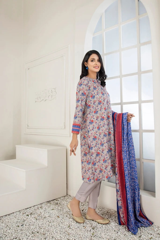 Lakhany 3 Piece Unstitched Printed Wash & Wear wrinkle free Suit SAF-623-A