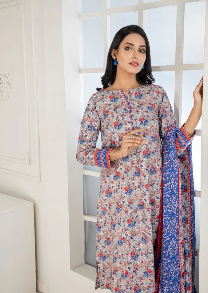 Lakhany 3 Piece Unstitched Printed Wash & Wear wrinkle free Suit SAF-623-A