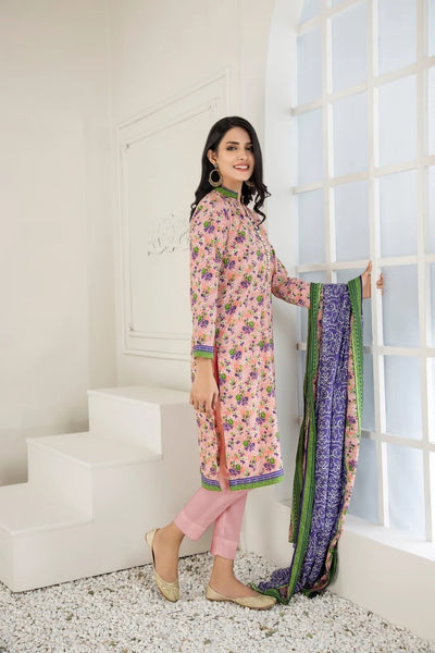 Lakhany 3 Piece Unstitched Printed Wash & Wear wrinkle free Suit SAF-623-B