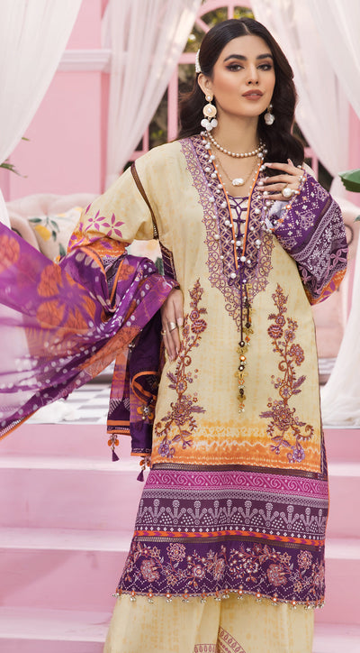 Anaya By Kiran Chaudhry 3 Piece Unstitched Embroidered Suit - SANJANA