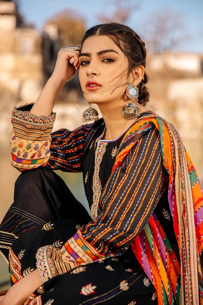 Lakhani Spring 3 Piece Unstitched Embroidered Lawn Suit SG-2107
