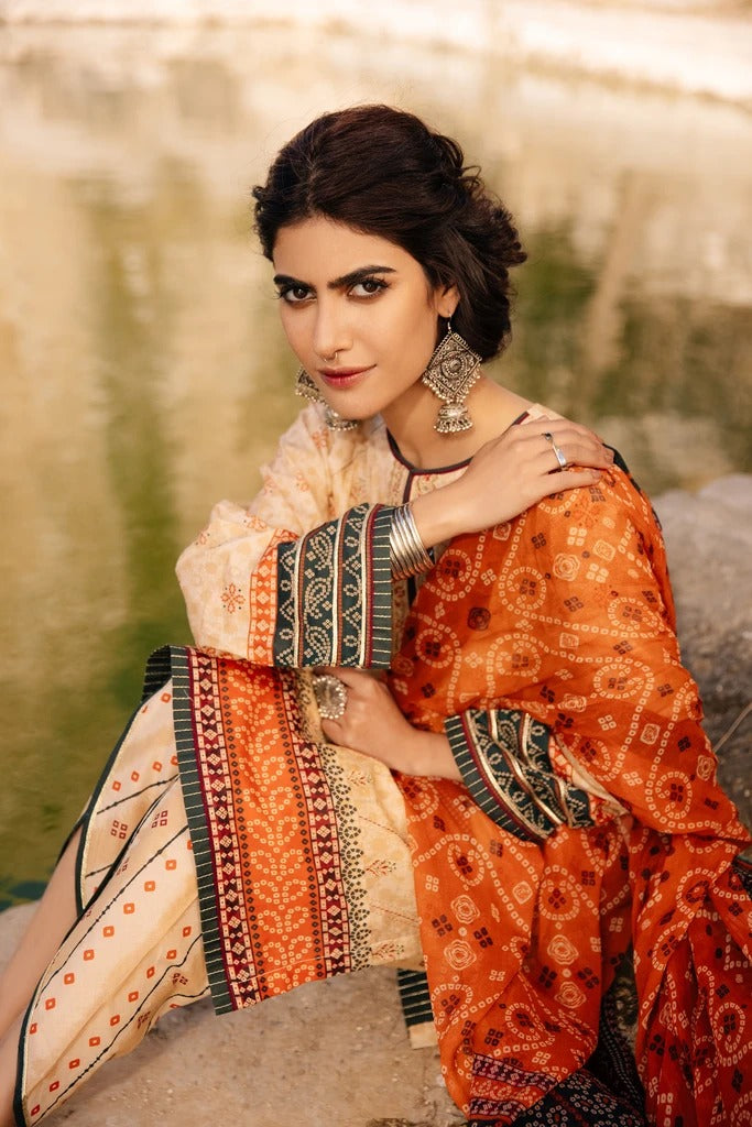 Lakhani Spring 3 Piece Unstitched Embroidered Lawn Suit SG-2108