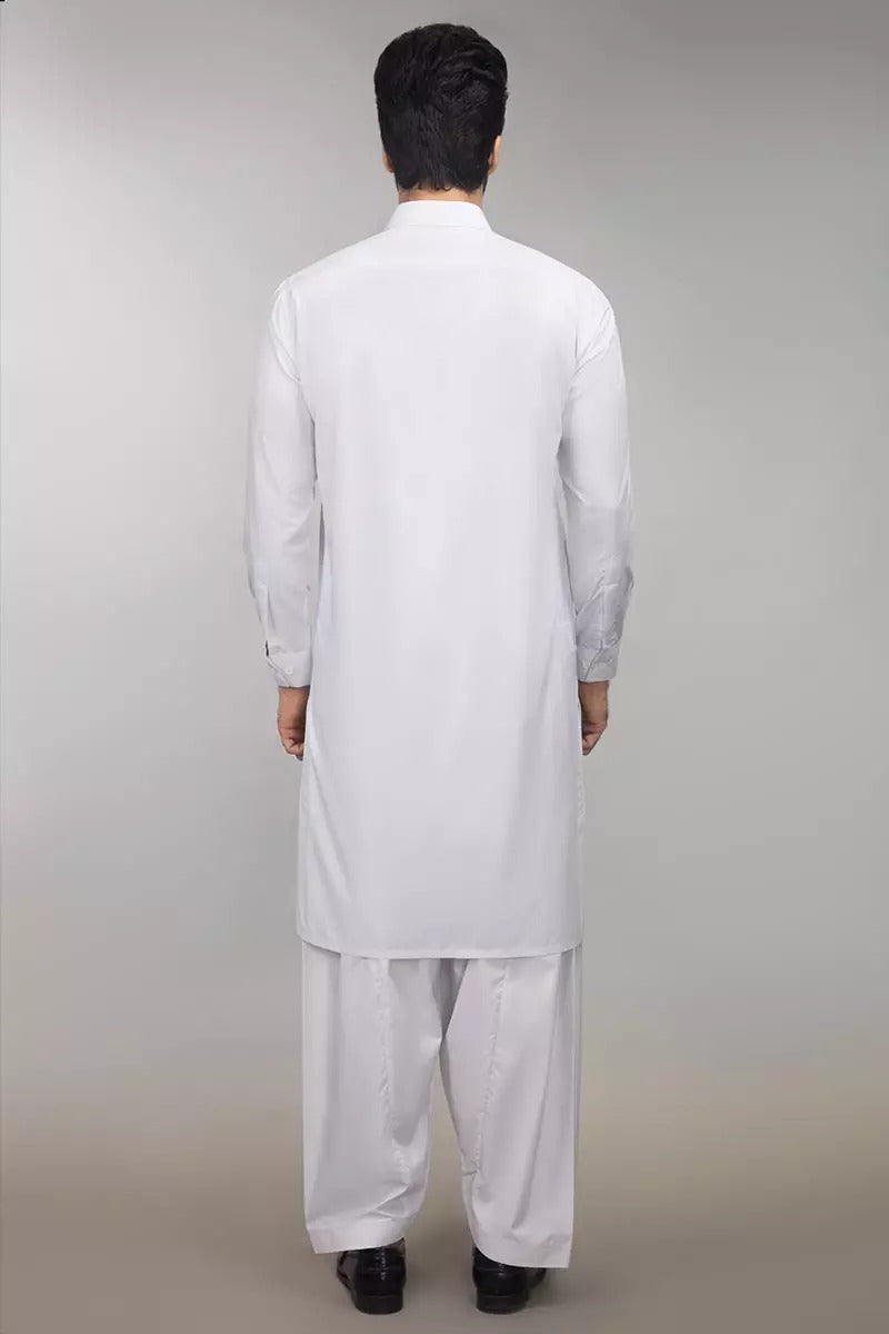 Gul Ahmed Ready to Wear Polyester Viscose Regular Fit Basic Suit White SKP-782