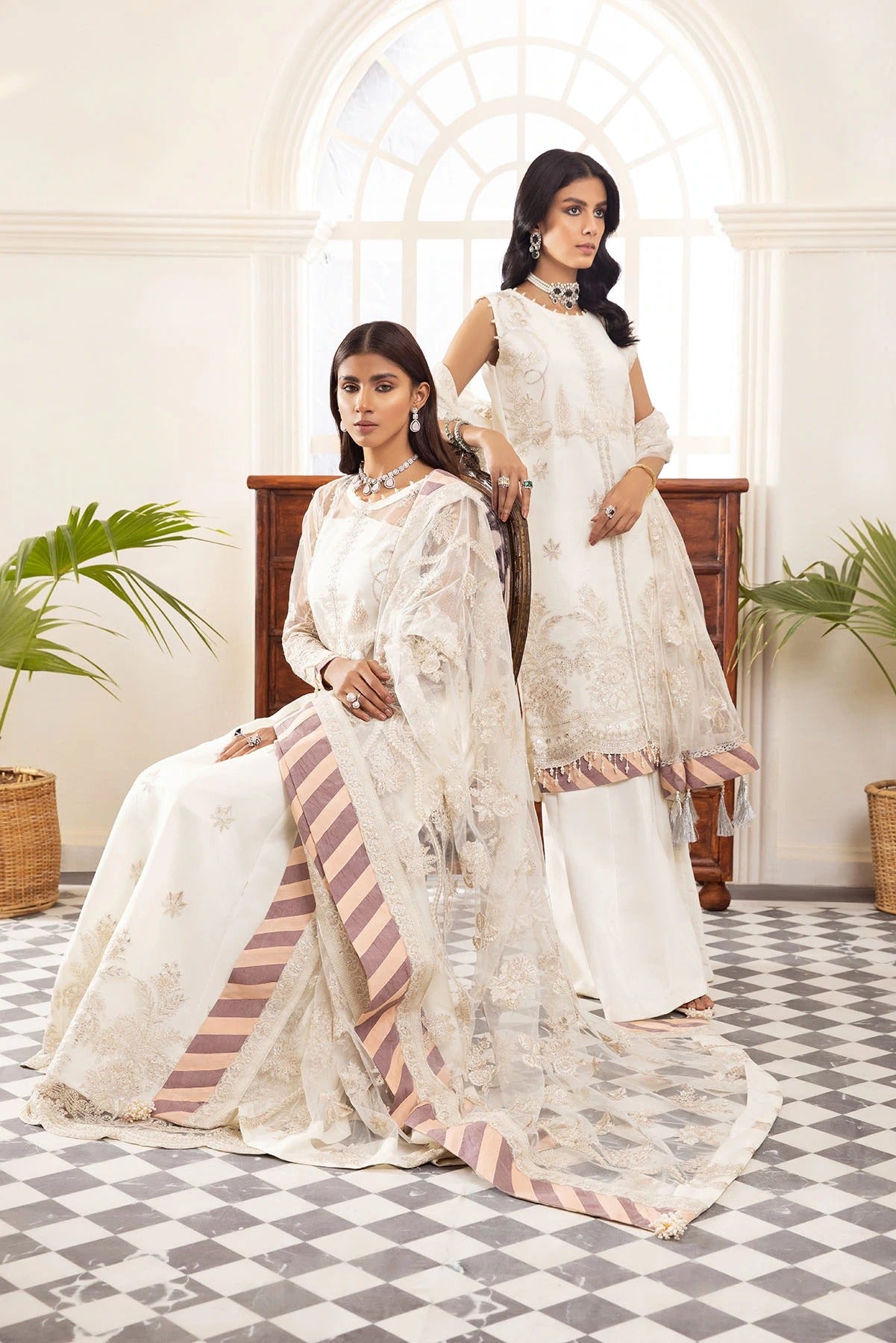 XENIA FORMALS 3 Piece Unstitched Embroidered Chiffon Suit - D-09 SOLARIS