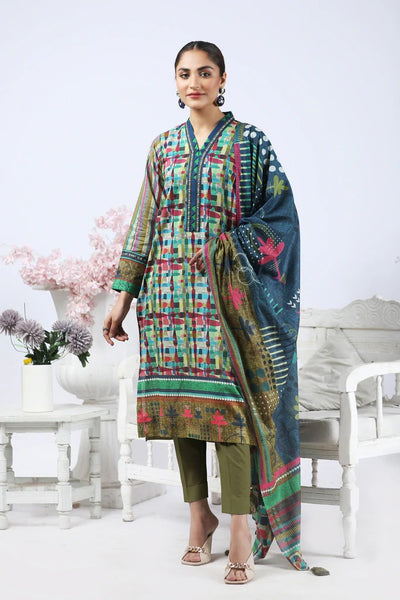 Lakhany 3 Piece Unstitched Summer Printed Lawn Suit - SPL-2246
