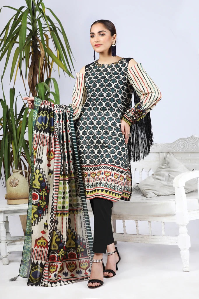 Lakhany 3 Piece Unstitched Summer Printed Lawn Suit - SPL-2247