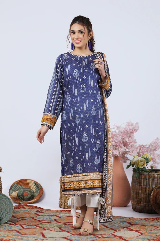 Lakhany 2 Piece Unstitched Summer Printed Lawn Suit - SPT-2261