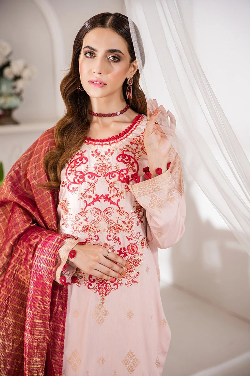 RAAYA Luxury Embroidered Jacquard Stitched 3pc Suit D-12 SQUIN