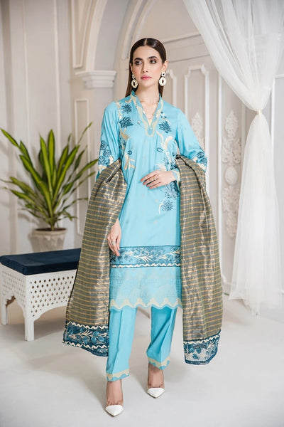 RAAYA Luxury Embroidered Jacquard Stitched 3pc Suit D-10 SURREL