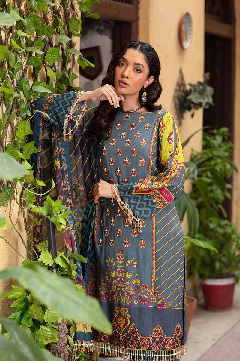 Rang Rasiya 3 Piece Stitched Embroidered digitally printed Suit D-637 Sehr