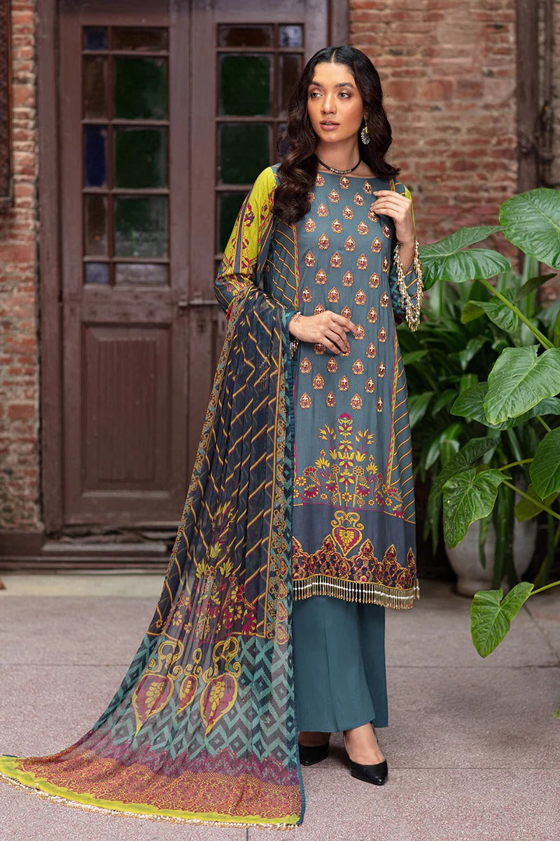 Rang Rasiya 3 Piece Stitched Embroidered digitally printed Suit D-637 Sehr