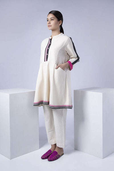 Ready to Wear Winter  Khaadi Short White Fusion Top TF-19403