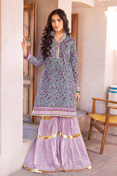 Gul Ahmed 2PC Lawn Unstitched Printed Shirt Trousers Suit TL-32027 A