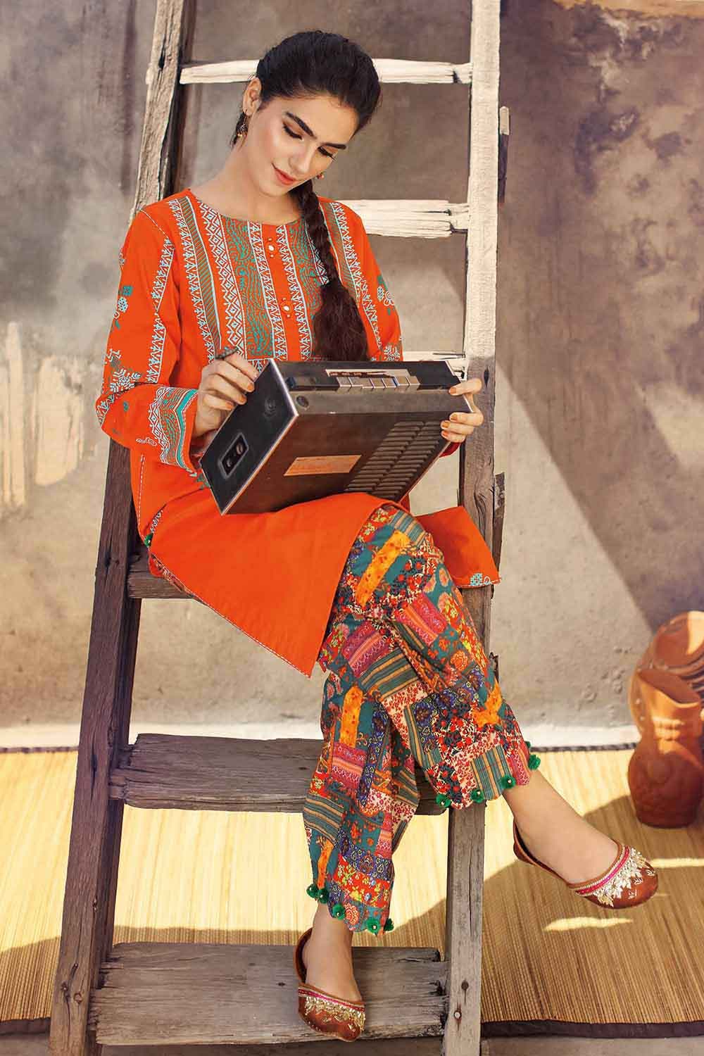 Gul Ahmed 2PC Stitched Printed Lawn Shirt Trousers TL-370