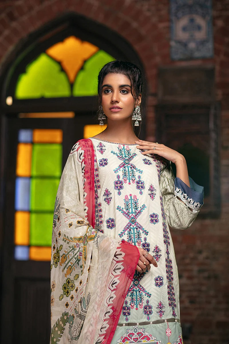 Rang Rasiya 3 Piece Stitched Embroidered digitally printed Suit D-643 Tricot