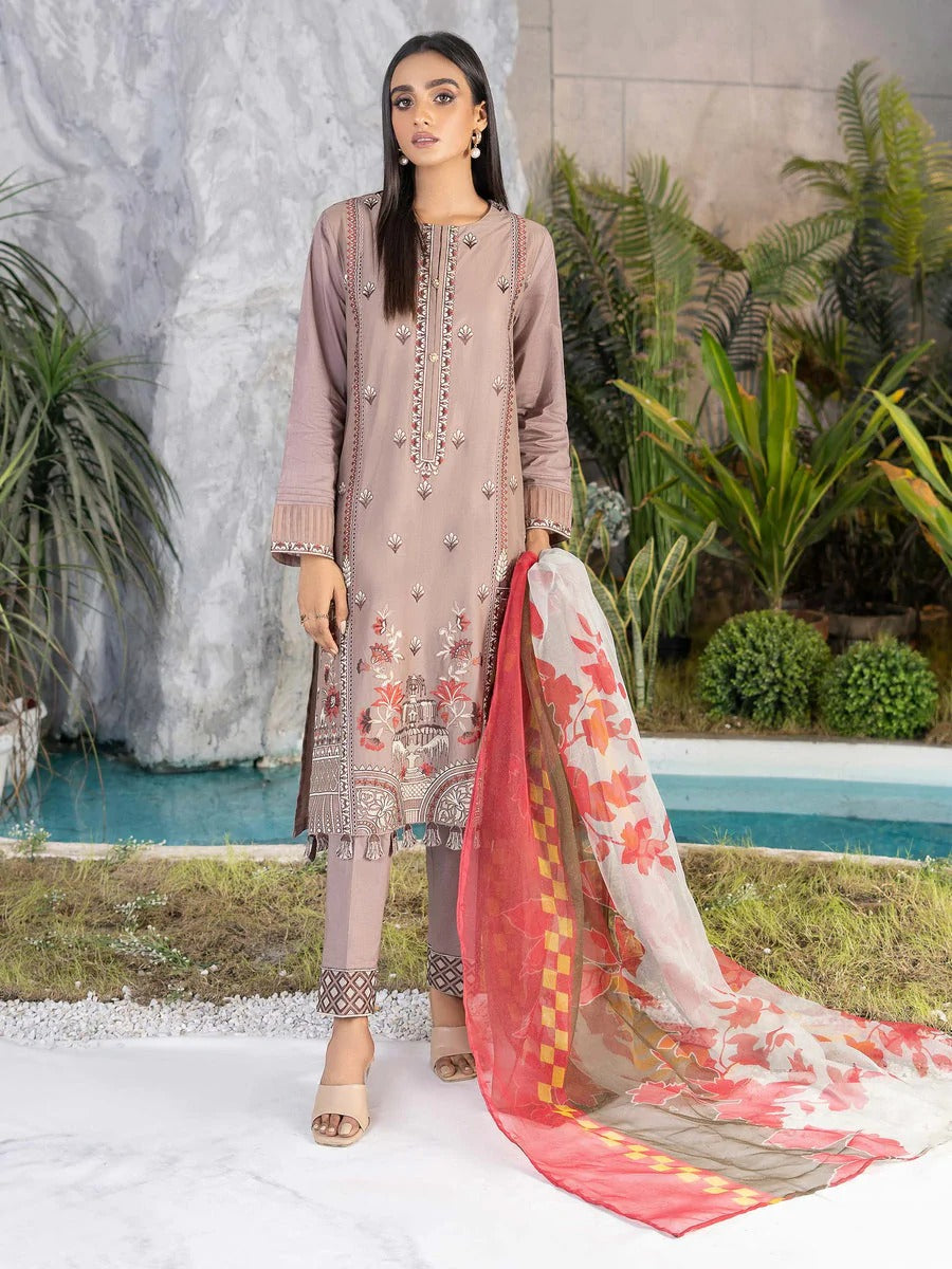 Limelight 2 Piece Stitched Embroidered Lawn Suit U1214SU Brown