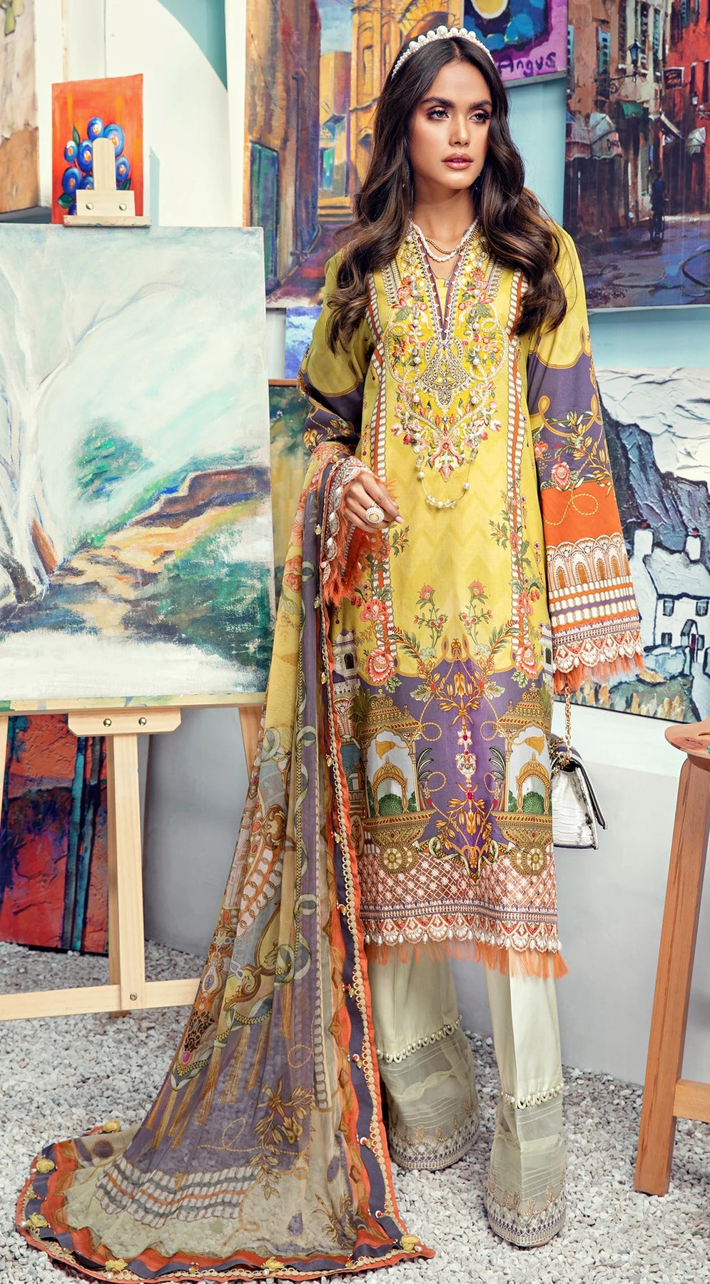 Anaya By Kiran Chaudhry 3 Piece Unstitched Lawn Suit - VL21-03-A-JESSICA
